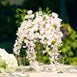 5 Bushes - 44" Artificial Wisteria Vine - Ratta Silk Hanging Flower Garland - Blush - Rose Gold#whtbkgd