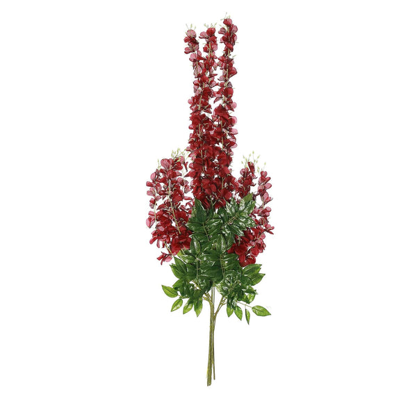 5 Bushes - 44" Artificial Wisteria Vine - Ratta Silk Hanging Flower Garland - Burgundy