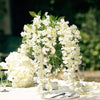 5 Bushes - 44" Artificial Wisteria Vine - Ratta Silk Hanging Flower Garland - Cream#whtbkgd