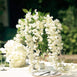 5 Bushes - 44" Artificial Wisteria Vine - Ratta Silk Hanging Flower Garland - Cream#whtbkgd