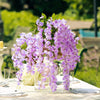5 Bushes - 44" Artificial Wisteria Vine - Ratta Silk Hanging Flower Garland - Lavender#whtbkgd