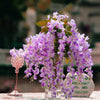 5 Bushes - 44" Artificial Wisteria Vine - Ratta Silk Hanging Flower Garland - Lavender