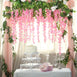 5 Bushes - 44" Artificial Wisteria Vine - Ratta Silk Hanging Flower Garland - Pink