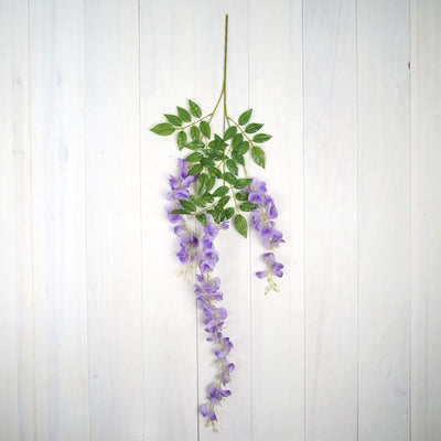 5 Bushes - 44" Artificial Wisteria Vine - Ratta Silk Hanging Flower Garland - Purple