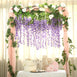 5 Bushes - 44" Artificial Wisteria Vine - Ratta Silk Hanging Flower Garland - Purple