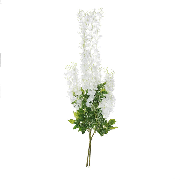 5 Bushes - 44" Artificial Wisteria Vine - Ratta Silk Hanging Flower Garland - White