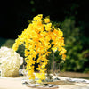 5 Bushes - 44" Artificial Wisteria Vine - Ratta Silk Hanging Flower Garland - Yellow#whtbkgd
