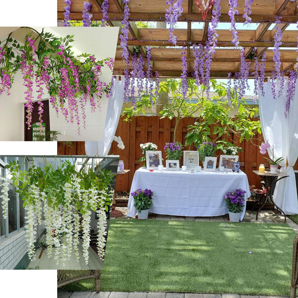 42" White Artificial Wisteria Vine Hanging Garland
