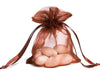 4x6 Chocolate Organza Bags-10/pk
