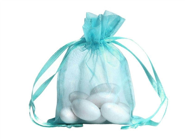 4x6 Turquoise Organza Bags-10/pk