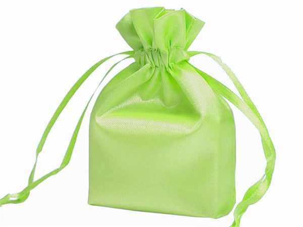 4X6 Apple Green Satin Bags-dz/pk