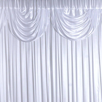 20ft x 10ft Classic Double Drape Backdrop - White