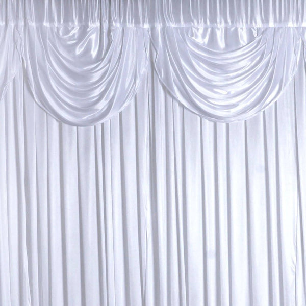 20ft x 10ft Classic Double Drape Backdrop - White