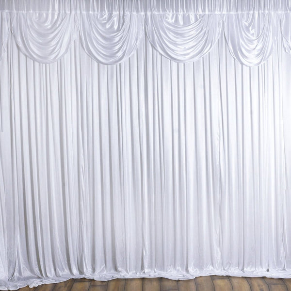 20ft x 10ft Classic Double Drape Backdrop - White