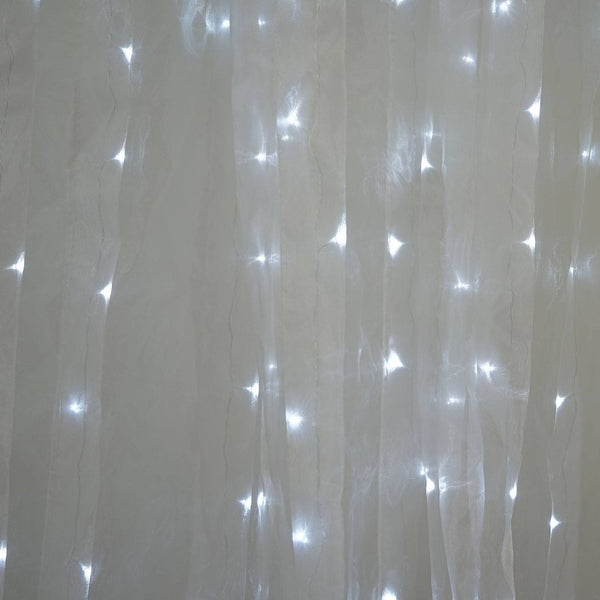 600 LED Lights BIG Wedding Party Photography Organza Curtain Backdrop - White - 20FT x 10FT