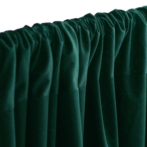 Set Of 2 Hunter Green Fire Retardant Polyester Curtain Panel Backdrops Window Treatment With Rod Pockets - 5FTx10FT