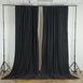 Set Of 2 Black Fire Retardant Polyester Curtain Panel Backdrops Window Treatment With Rod Pockets - 5FTx10FT