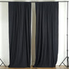 Set Of 2 Black Fire Retardant Polyester Curtain Panel Backdrops Window Treatment With Rod Pockets - 5FTx10FT