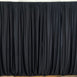 Set Of 2 Black Fire Retardant Polyester Curtain Panel Backdrops Window Treatment With Rod Pockets - 5FTx10FT