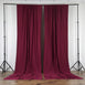 Set Of 2 Burgundy Fire Retardant Polyester Curtain Panel Backdrops Window Treatment With Rod Pockets - 5FTx10FT