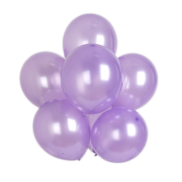 12" Metallic Latex Balloons-Lavender-25/pk