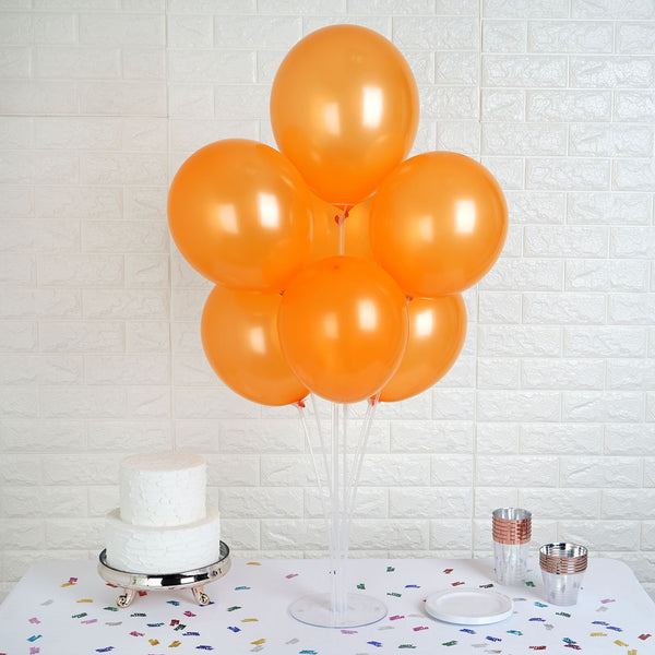 12" Metallic Latex Balloons-Orange-25/pk