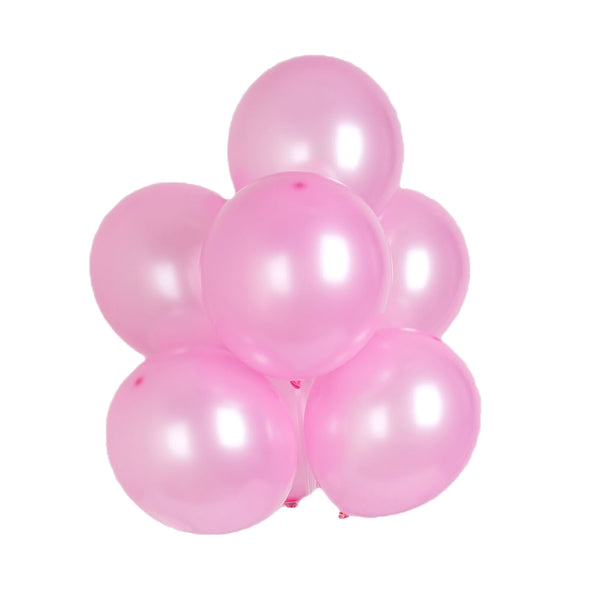 12" Metallic Latex Balloons- Pink-25/pk
