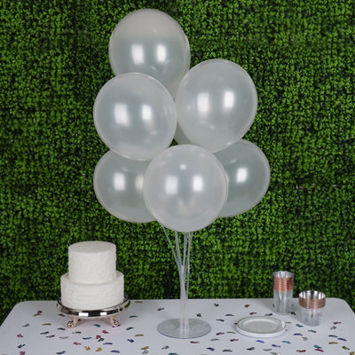12" Metallic Latex Balloons-White-25/pk