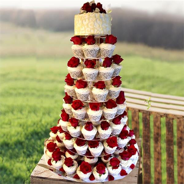 8 Tier Round Heavy Duty Acrylic Glass Cupcake Dessert Stand For Birthday Wedding Party