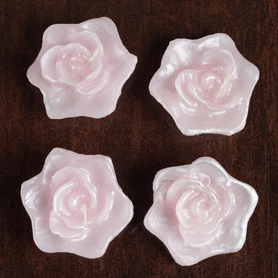 4 PCS Pink Rose Floating Candles Wedding Birthday Party Centerpiece Decor