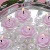 12 PCS Lavender Rose Mini Floating Candles Wedding Birthday Party Centerpiece Decor