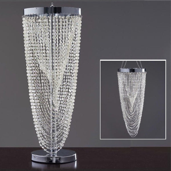 Designer Acrylic Diamond Wedding Party Decorative Chandelier Centerpiece - 30" Tall+Chandelier Stand
