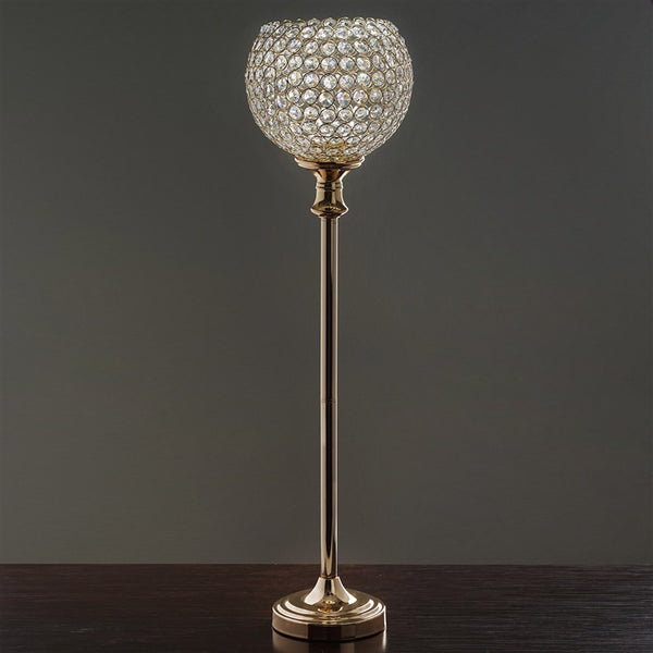 37" Gold Shangri La Crystal Acrylic Diamond Chandelier Lamp Wedding Centerpiece With 10" Ball