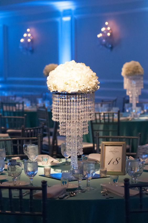 30" Acrylic Glass Diamond Pendant Chandelier Centerpiece For Wedding Party Decorative + FREE Chandelier Stand