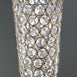 Elegant Tall Hurricane Beaded Crystal Vase Wedding Centerpiece - Gold - 24" Tall