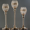 18" Tall Crystal Beaded Candle Holder Goblet Votive Tealight Wedding Chandelier Centerpiece - Gold