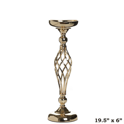 19.5" Tall Gold  Metal Wedding Flower Decor Candle Holder Vase Centerpiece - Buy 1 Get 1 Free