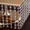 14" Bejeweled Gold Square Crystal Pendants Metal Chandelier Wedding Cake Stand