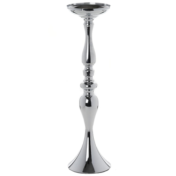 19" Tall Silver Metallic Floral Vase Wedding Centerpiece Riser