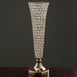 23" Tall Gold Beaded Crystals Trumpet Vase Wedding Centerpiece