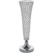 23" Tall Silver Beaded Crystals Trumpet Vase Wedding Centerpiece