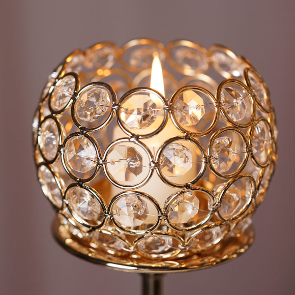 40" Gold Crystal Beaded 13 Arm Candelabra Chandelier Votive Candle Holder Wedding Centerpiece