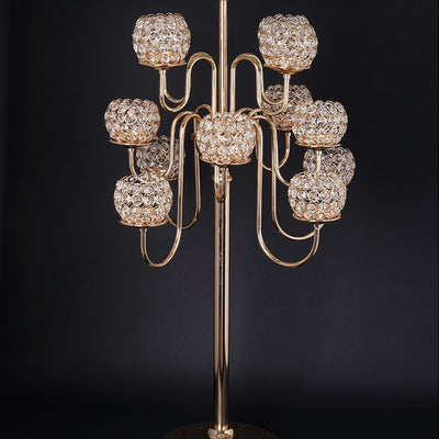 40" Gold Crystal Beaded 13 Arm Candelabra Chandelier Votive Candle Holder Wedding Centerpiece