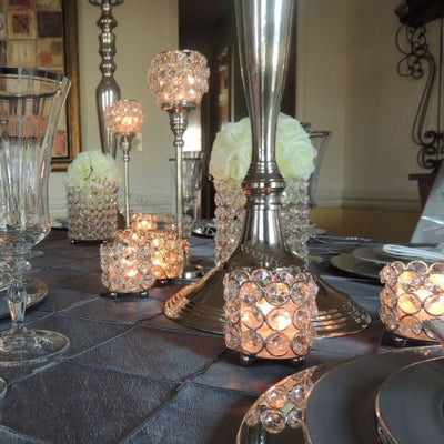 Adorable Votive Tealight Wedding Crystal Candle Holder - 4" Dia x 3.5" Tall