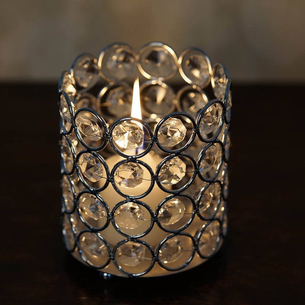 Exquisite Wedding Votive Tealight Crystal Candle Holder - 3.25" Dia x 3.5" Tall