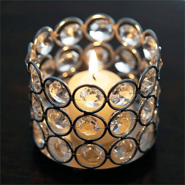 Bejeweled Blitz  Votive Tealight Wedding Crystal Candle Holder - 3.25" Dia x 2.75" Tall