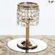Elegant Metal Votive Tealight Crystal Candle Holder Wedding Centerpiece - Gold - 7.5"