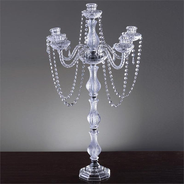 Stunning Candelabra  Candlestick Crystal Candle Holder Wedding Centerpiece - 35" Tall