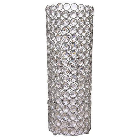 16" Tall Silver Exquisite Wedding Votive Tealight Crystal Candle Holder