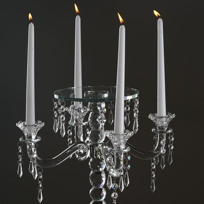 15" Gemcut Egyption Handcrafted Glass Candelabra Votive Candle Holder With Crystal Chains - 1 PCS